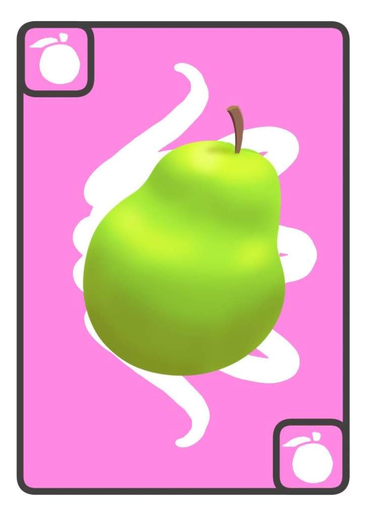 a light green pear with a stem