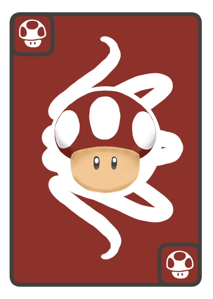 the iconic red mushroom from the Mario franchise